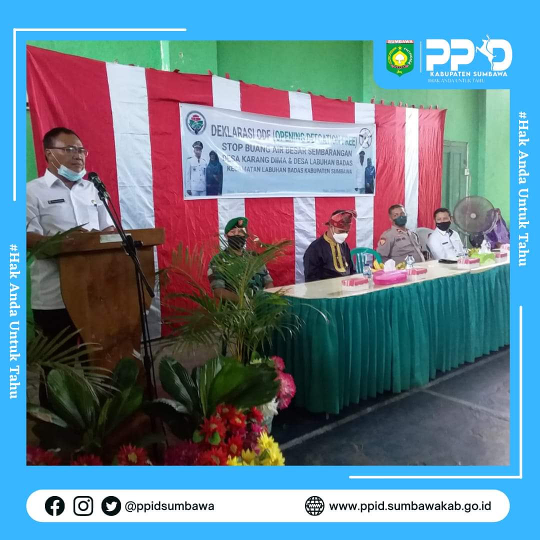 DEKLARASI DESA KARANG DIMA DAN DESA LABUHAN BADAS SEBAGAI DESA BEBAS BUANG AIR BESAR SEMBARANGAN (ODF)