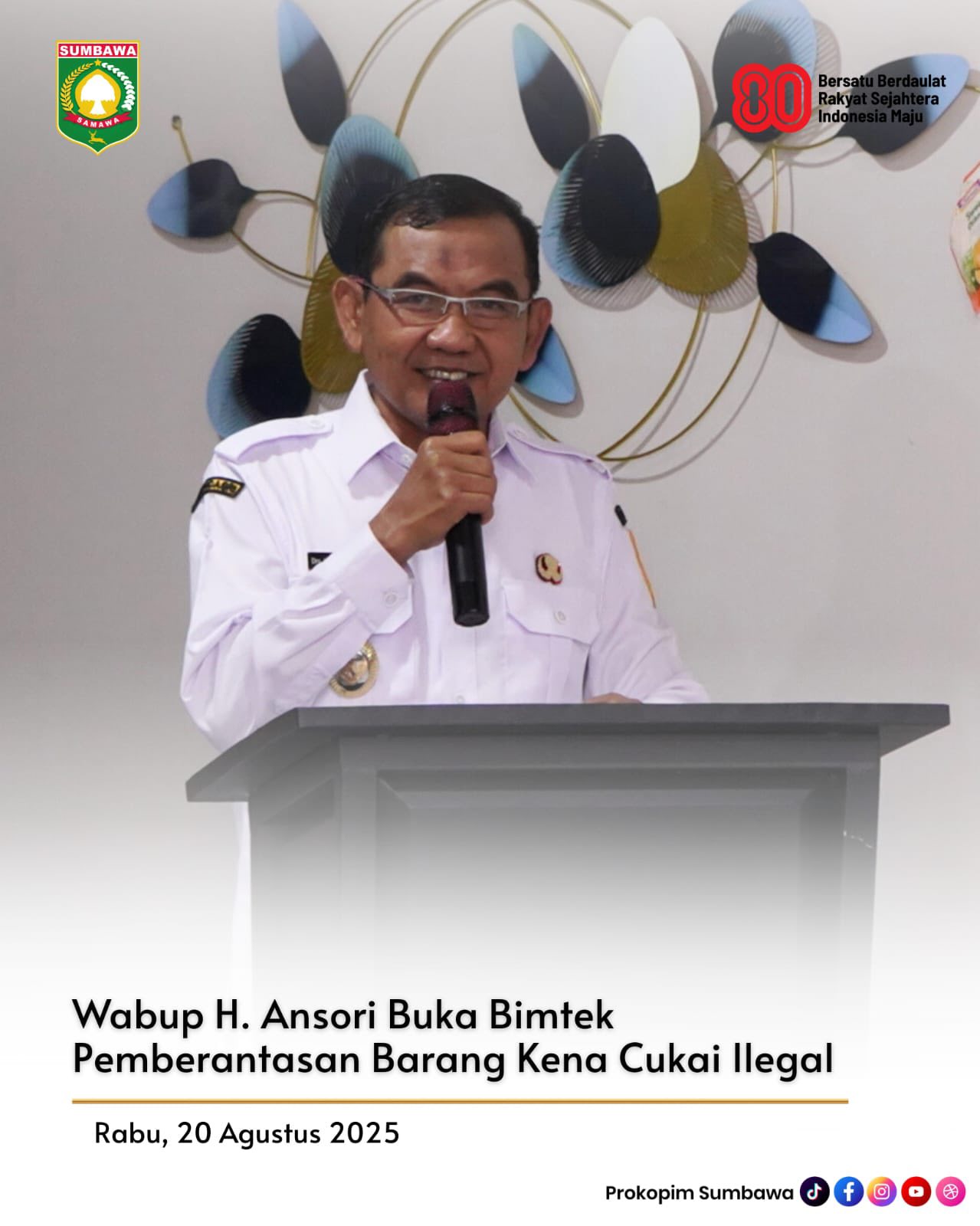 Wabup Ansori Buka Bimtek Pemberantasan Barang Kena Cukai Ilegal