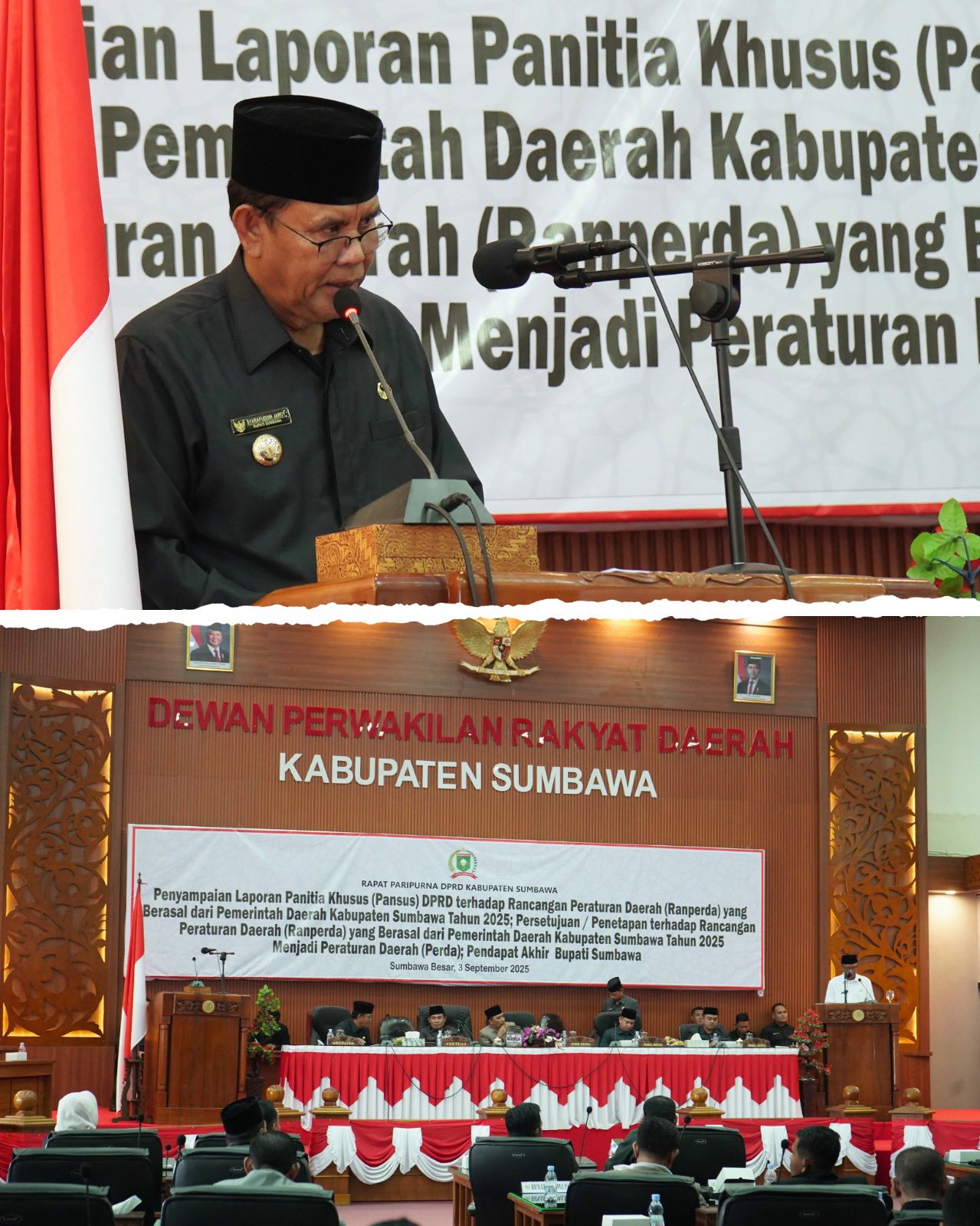 DPRD Sumbawa Setujui Dua Ranperda Strategis, Bupati Jarot: Cerminan Kemitraan untuk Kemajuan Daerah