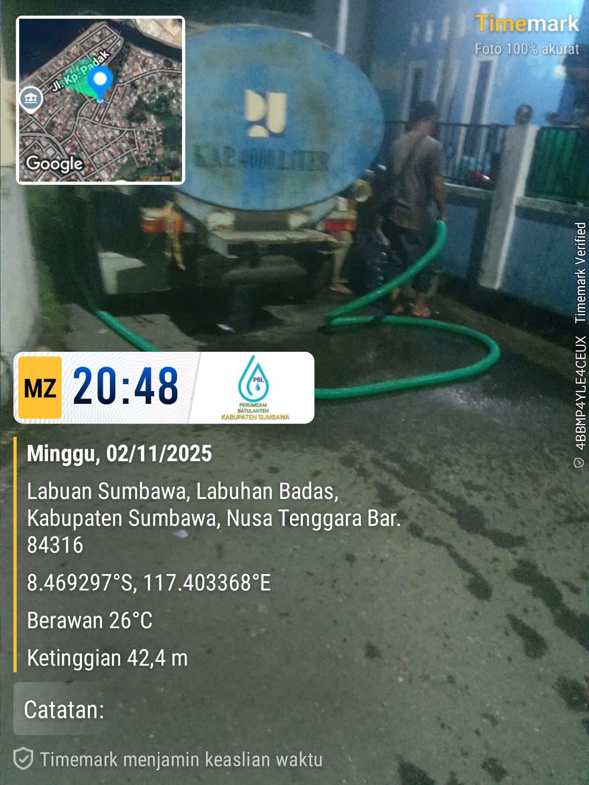 Perumdam Batulanteh Salurkan Bantuan Air Bersih untuk Warga Kampung Padak, Labuhan Sumbawa