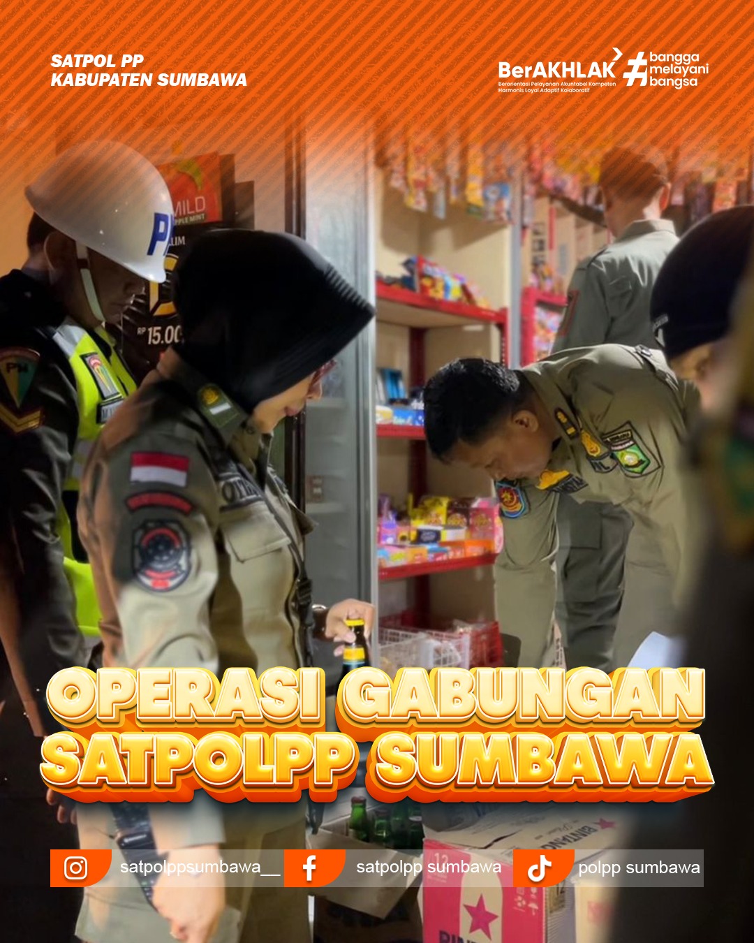 Satpol PP Sumbawa Gelar Operasi Gabungan, Amankan Miras, PSK, Pasangan Tanpa Status, dan Pengguna Narkoba