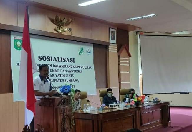 SOSIALISASI  ARUS FOUNDATION DALAM RANGKA PEMULIHAN EKONOMI UMAT DAN SANTUNAN ANAK YATIM PIATU DI KABUPATEN SUMBAWA