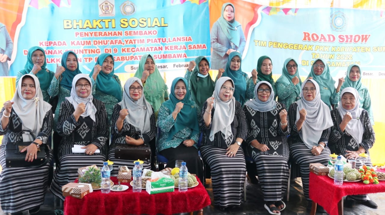 ROADSHOW TIM PENGGERAK PKK KABUPATEN SUMBAWA TAHUN 2023 DI 9 KECAMATAN & BAKTI SOSIAL PENYERAHAN SEMABAKO KEPADA KAUM DHU'AFA, YATIM PIYATU, LANSIA DA