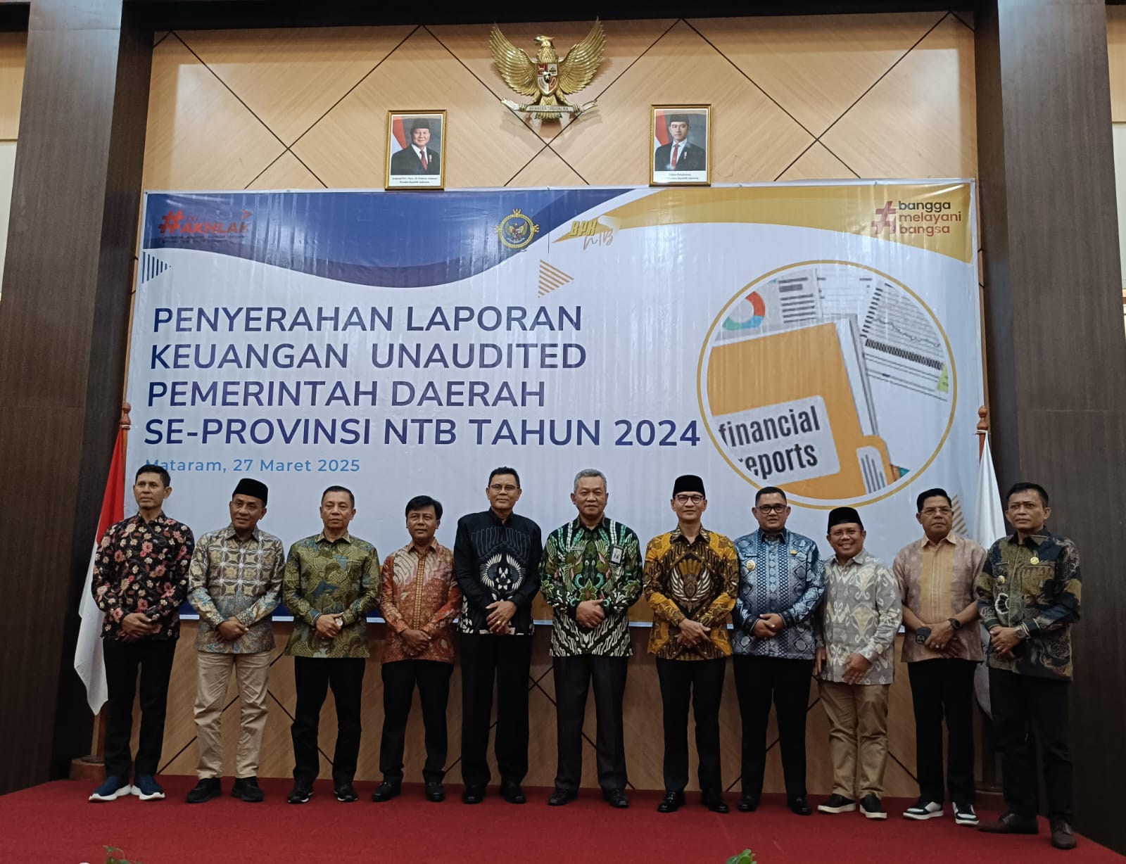 Bupati Sumbawa Hadiri Penyerahan Laporan Keuangan Unaudited Pemda se-Provinsi NTB Tahun 2024