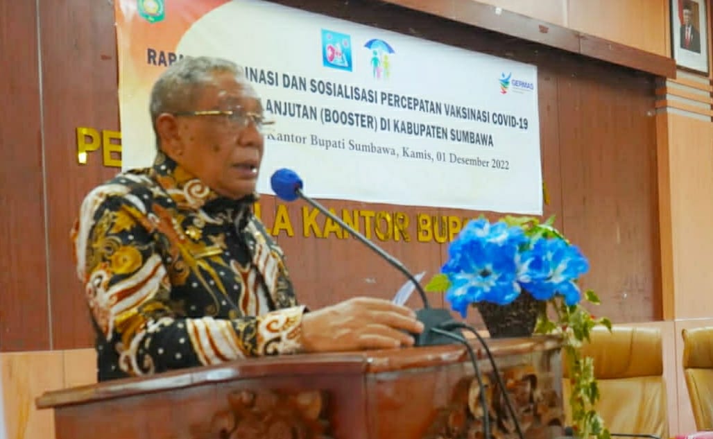 RAPAT KOORDINASI DAN SOSIALISASI PERCEPATAN VAKSINASI COVID-19 DOSIS LANJUTAN  (BOOSTER) DI KABUPATEN SUMBAWA 