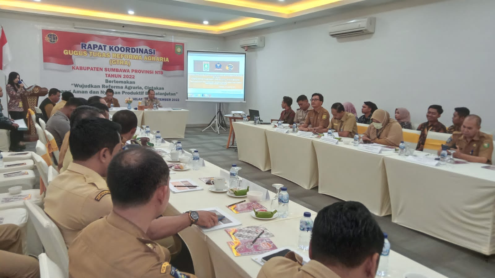 RAPAT KOORDINASI  GUGUS TUGAS REFORMA AGRARIA (GTRA ) Kabupaten Sumbawa Provinsi NTB Tahun 2022 Dengan Tema "Wujudkan Reforma Agraria, Ciptakan Ruang 