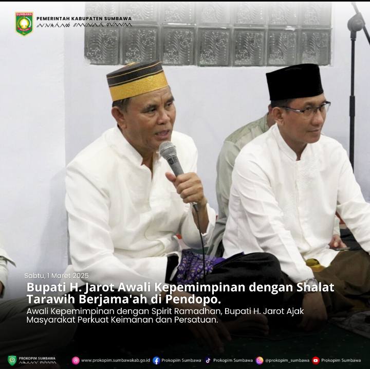 BUPATI H. JAROT AWALI KEPEMIMPINAN DENGAN SHALAT TARAWIH BERJAMAAH DI PENDOPO