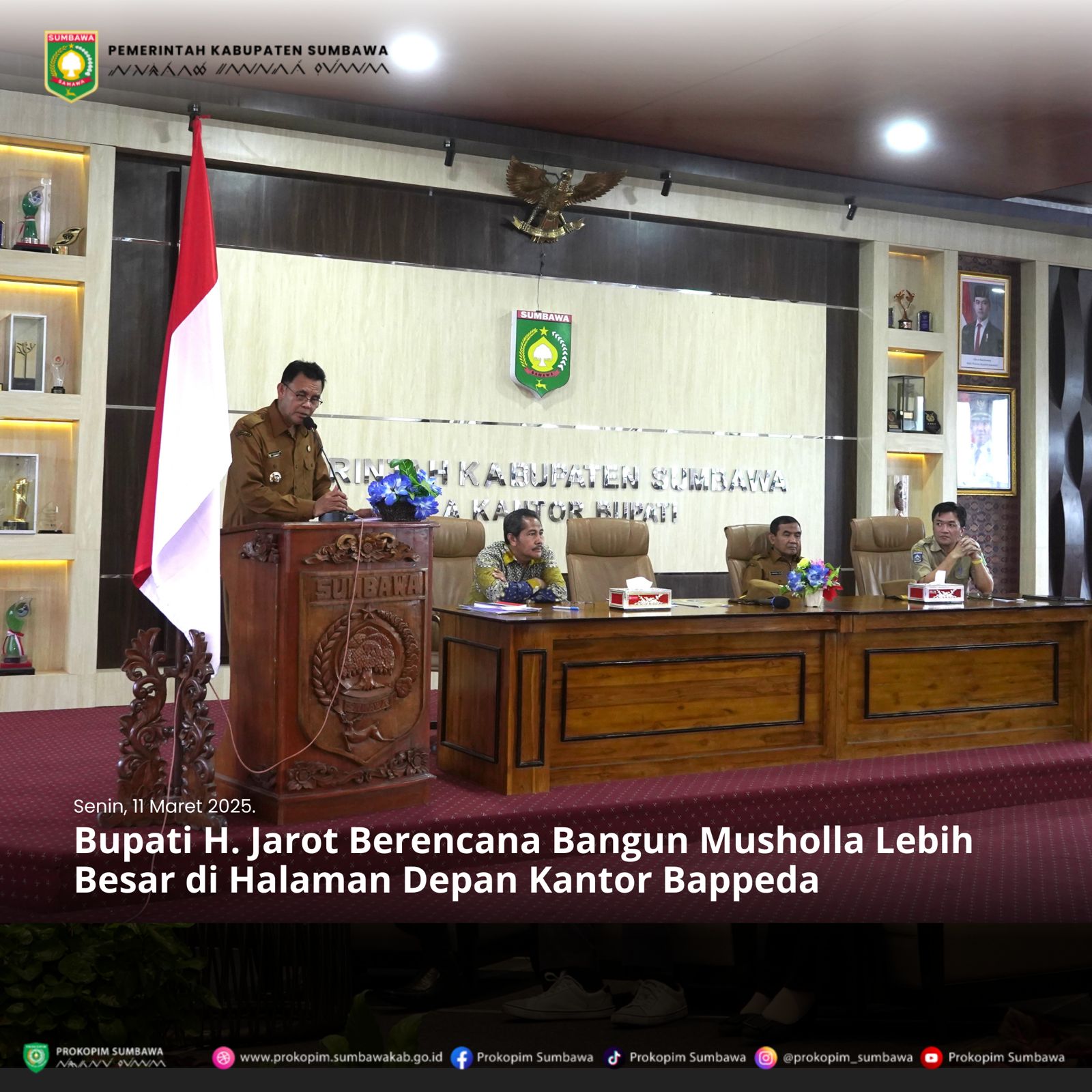 Bupati Sumbawa Berencana Bangun Musholla Lebih Besar di Halaman Kantor Bappeda