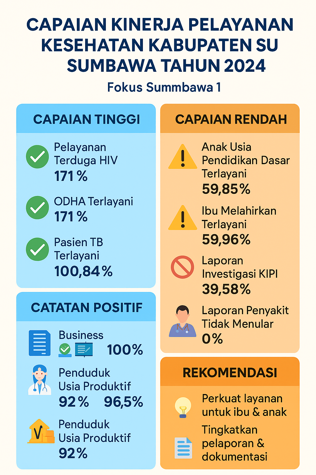 Capaian Kinerja Layanan Kesehatan Kab. Sumbawa Tahun 2024 Focus BLUD Sumbawa 1